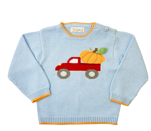 Pumpkin Truck Cotton Knit Sweater