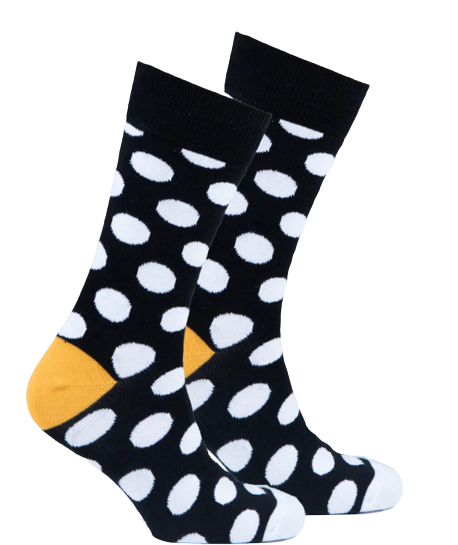 MEN'S BLACK SNOW DOT SOCKS