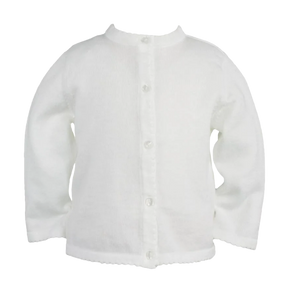 Scalloped Edge Cardigan Sweater - White