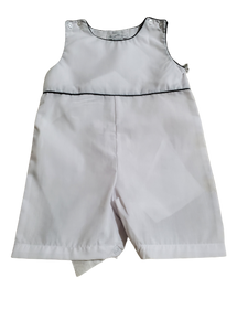 Shortall White w/Navy Pipping