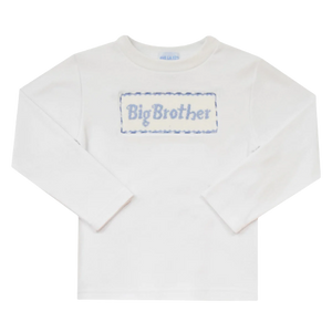 Big Brother Smocked White Knit Long Sleeve Tee