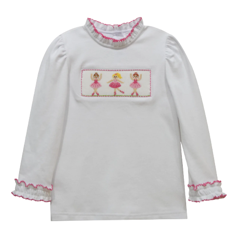 Princess Top, White with Pink Trim