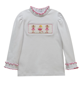 Princess Top, White with Pink Trim