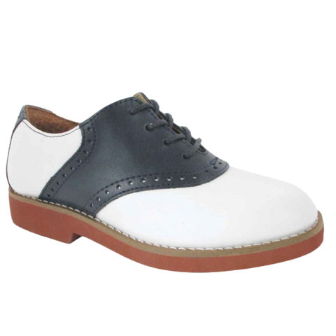 Upper Class White/Navy Saddle Oxford (Youth/Adult) 7300NV