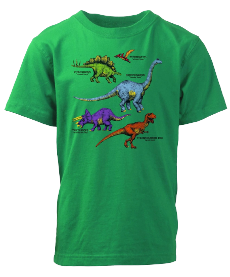 Dinosaurs Short Sleeve Tee - Clover Green