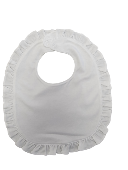 White Ruffle Pima Bib