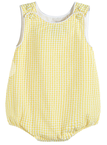 Classic Yellow Gingham Bubble Romper