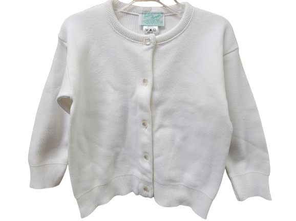 Girls White Cardigan Sweater