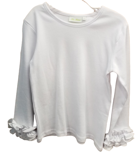 Blouse L/S Ruffles White