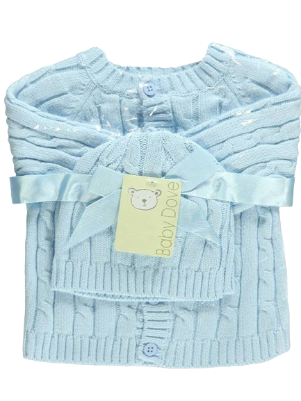 LIGHT BLUE SWEATER/HAT SET