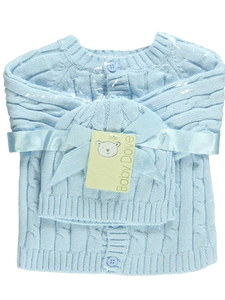 LIGHT BLUE SWEATER/HAT SET