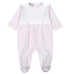 Pink Stripes Pima Bib Footie