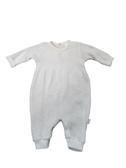 Paty Romper Long Sleeve w/Key Hole Back - Yellow Trim