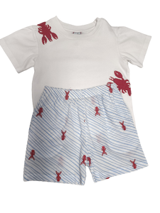Embroidered Crawfish Tee amd Short Set