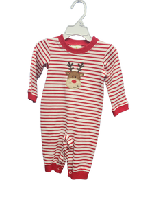 Reindeer Romper, Red Stripe