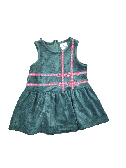 Stretch Cord Jumper with Plaid Ribbon