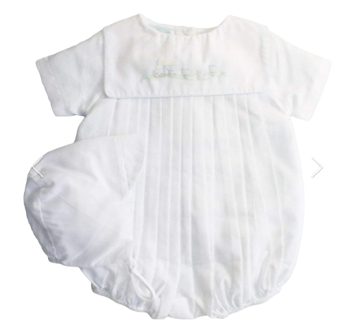 Boys Romper Train, White