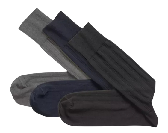 Mens 3pk Solid Rib Sock Multi