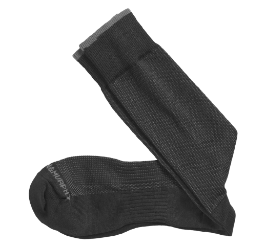 First in Comfort Classic Pin Dot Socks Black