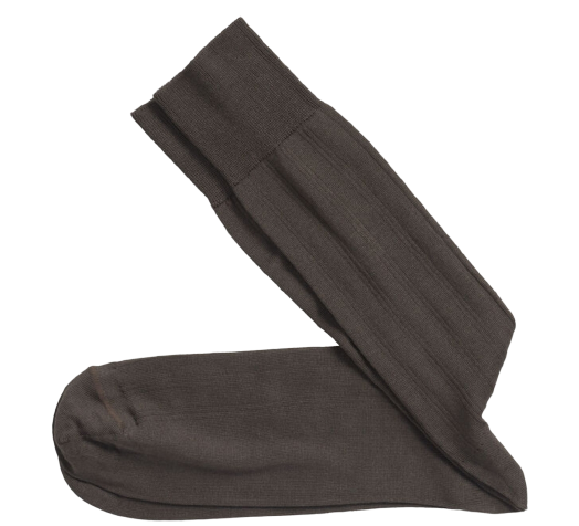 Prima Cotton Ribbed Socks Brown