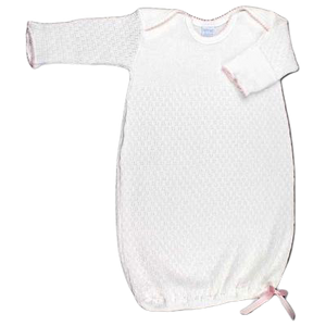 Paty Romper Long Sleeve w/Key Hole Back - Pink Trim