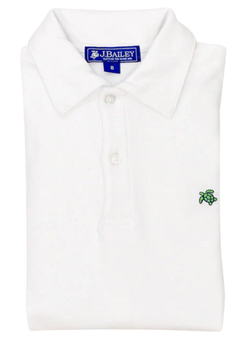 Boys Knit Polo - White