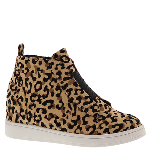 Girls Wedge Sneaker Leopard Print