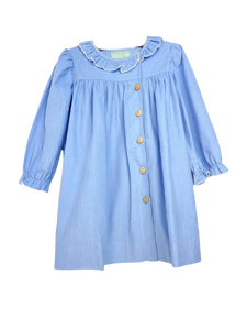 Pastel Floral Side Button Dress Blue