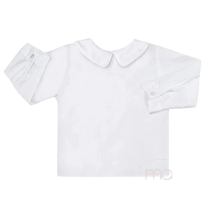 Boys White Long Sleeve Shirt, Peter Pan Collar