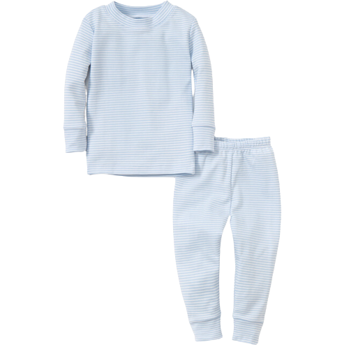 Stripe Pajama Set -Snug Fit - Light Blue