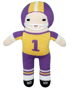 Knit Football Player Purple and Gold