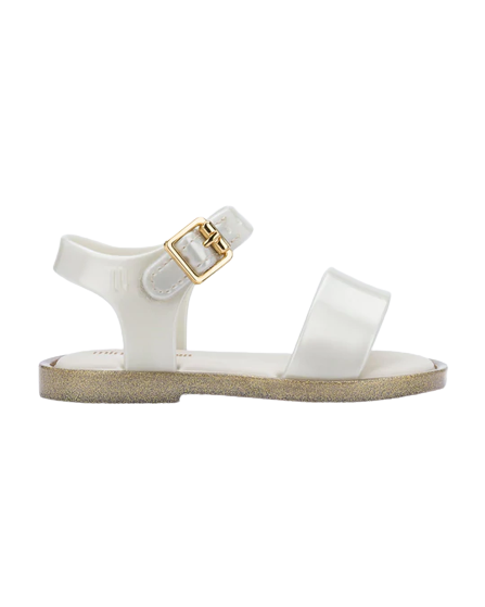 Mini Melissa Mar Glitter Sandal - Youth & Kids - White