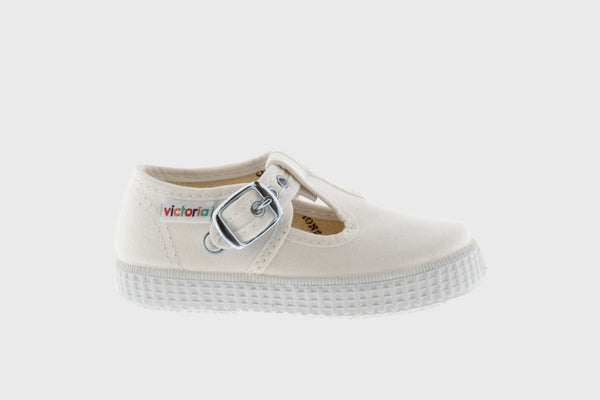 1915 Sandal with Canvas Buckle White