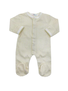 Yellow Gingham Pima Ruffles Footie